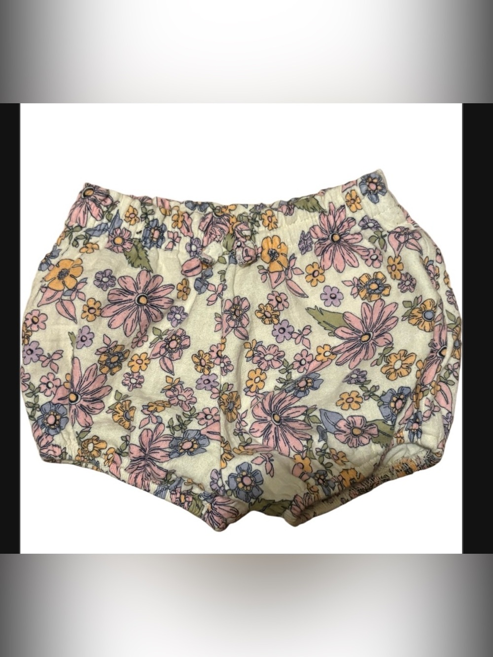 wonder nation Cream Floral Shorts with Pink & Yellow Flowers